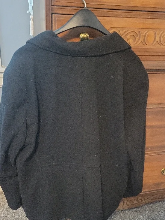 Old Navy Black Double-Breasted Wool Pea Coat - Picture 3 of 3